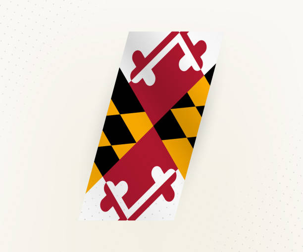 istock Abstract modern vertical flag of Maryland on beige background with dots. 2160861847