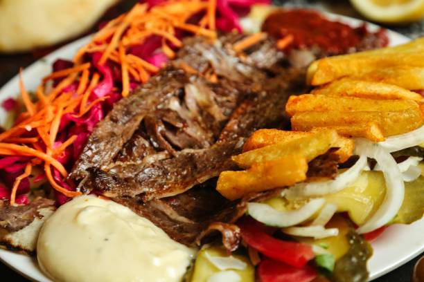 istock Turkish Doner Plate With Fries and Salad 2160865133