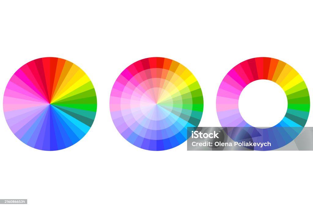 Gradient Chart Circular Three Colorful Circular Charts On A White Background Vivid Spectrum ...