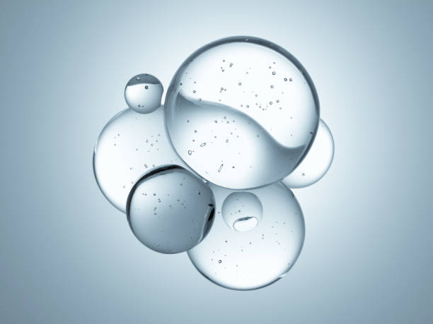 istock Macro glossy bubble water hydration skincare background, 3d rendering 2160867265