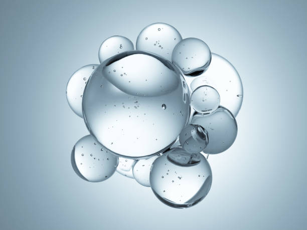 istock Macro glossy bubble water hydration skincare background, 3d rendering 2160867280