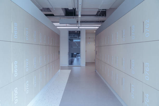 istock A modern office locker area with a sleek and minimalist design 2160869540