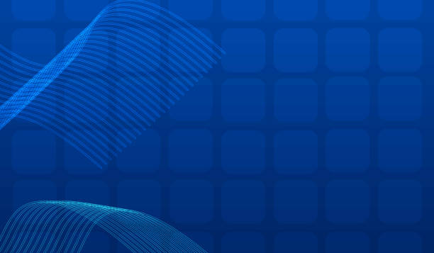 Background for Business or Information Technology Presentation: Blue Lines and Square Shape Transparent