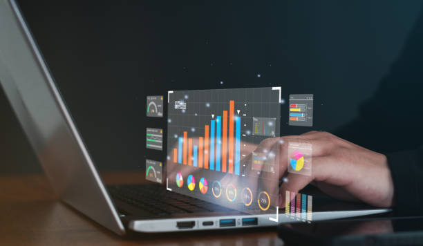 istock Dashboard for data business analysis and Data Management System with KPI and metrics connected to the database for technology finance,  marketing,operations, sales. 2160881062