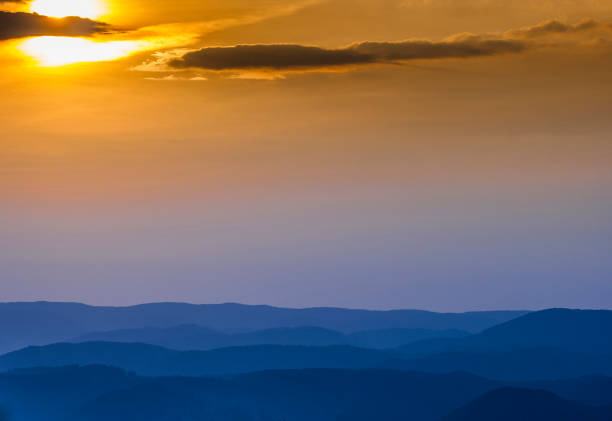 View of Sunset Over the Allegheny Mountains near Thomas, West Virginia