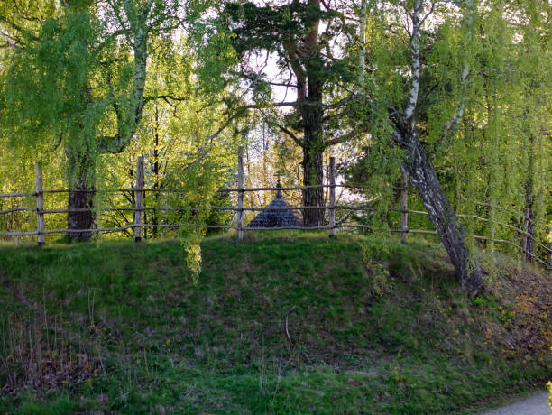 Old chapel in a rural cemetery, Russia