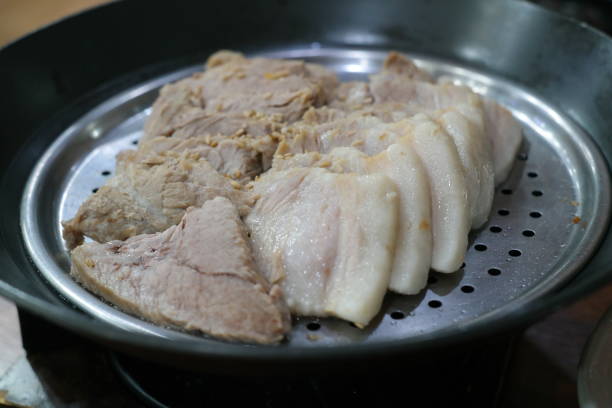 Korean-style meat dish of boiled pork
