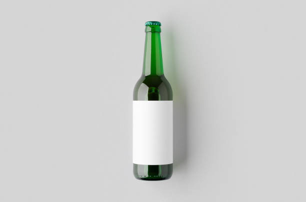 istock Green longneck beer bottle mockup with blank label. 2160888662