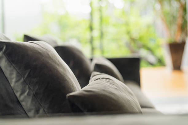 Home interior Abstract Design of Upholstered Pillows Home decor, interior design and luxury furniture background, sofa and pillow detail.
