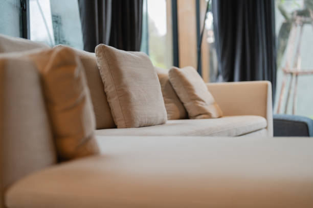 istock Home interior Abstract Design of Upholstered Pillows Home decor, interior design and luxury furniture background, sofa and pillow detail. 2160897135