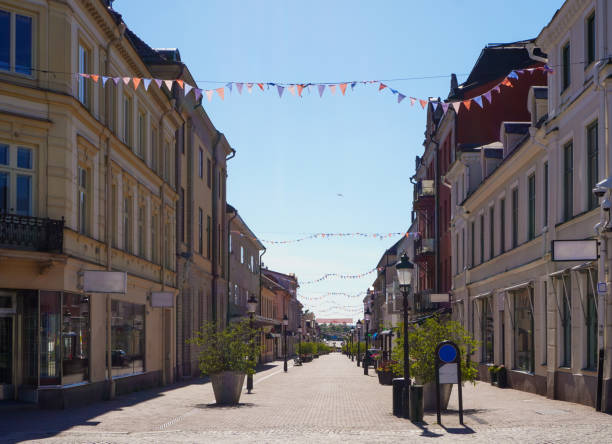An empty street in the middle of summer
