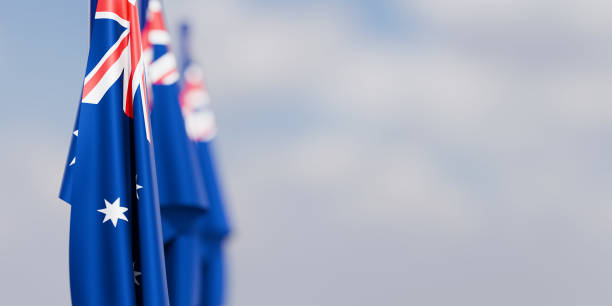 Australia Independence Day greeting card template.  3d render.
