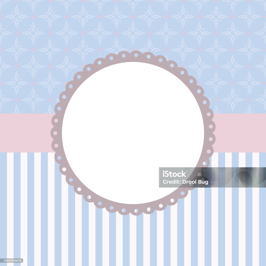 Fun Blue Invite Frame Cute Lovely Vector Frame Card Greeting Invitation With Blue Background ...