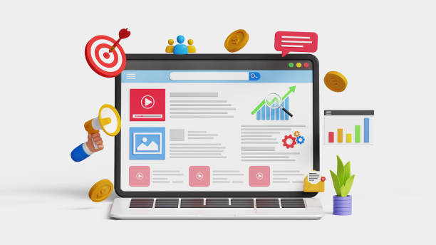 istock Digital marketing or advertising, data analysis concept. 3d laptop with social network and media communication 2160913011