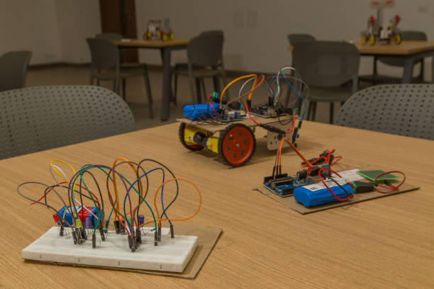 istock Robots ade completely by school kids. 2160935127