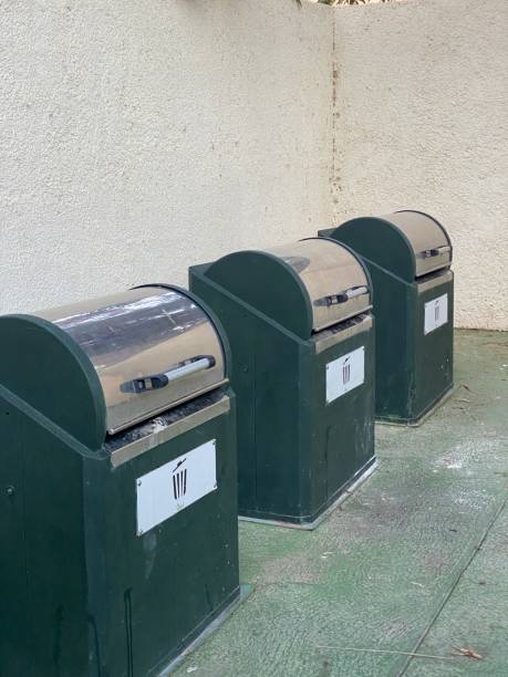 istock trashcan, garbage bins on the streets, underground bins, Recycling, separate waste trash container 2160935416