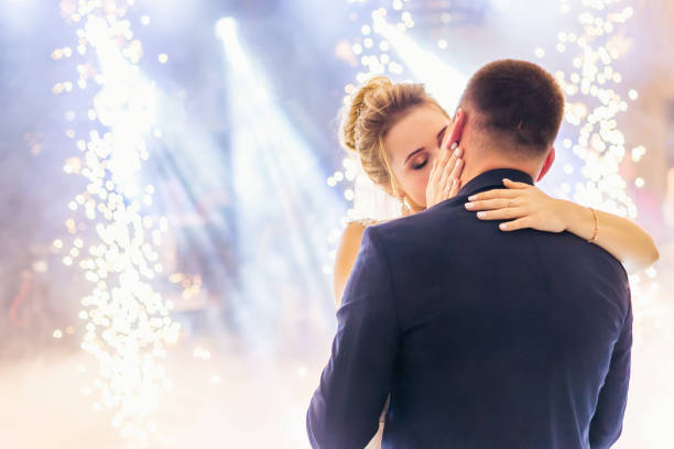 istock the newlyweds are sensually embracing while dancing in the hall 2160939735