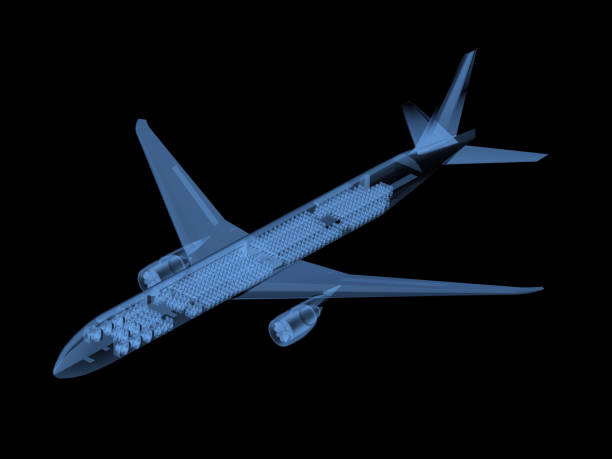 istock X-ray airplane full length isolated on black background 2160939793