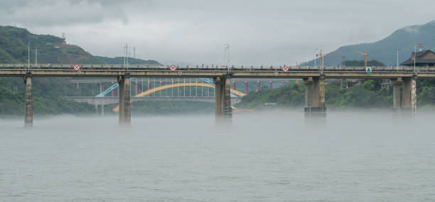 istock Thick fog on the river in the morning 2160949171