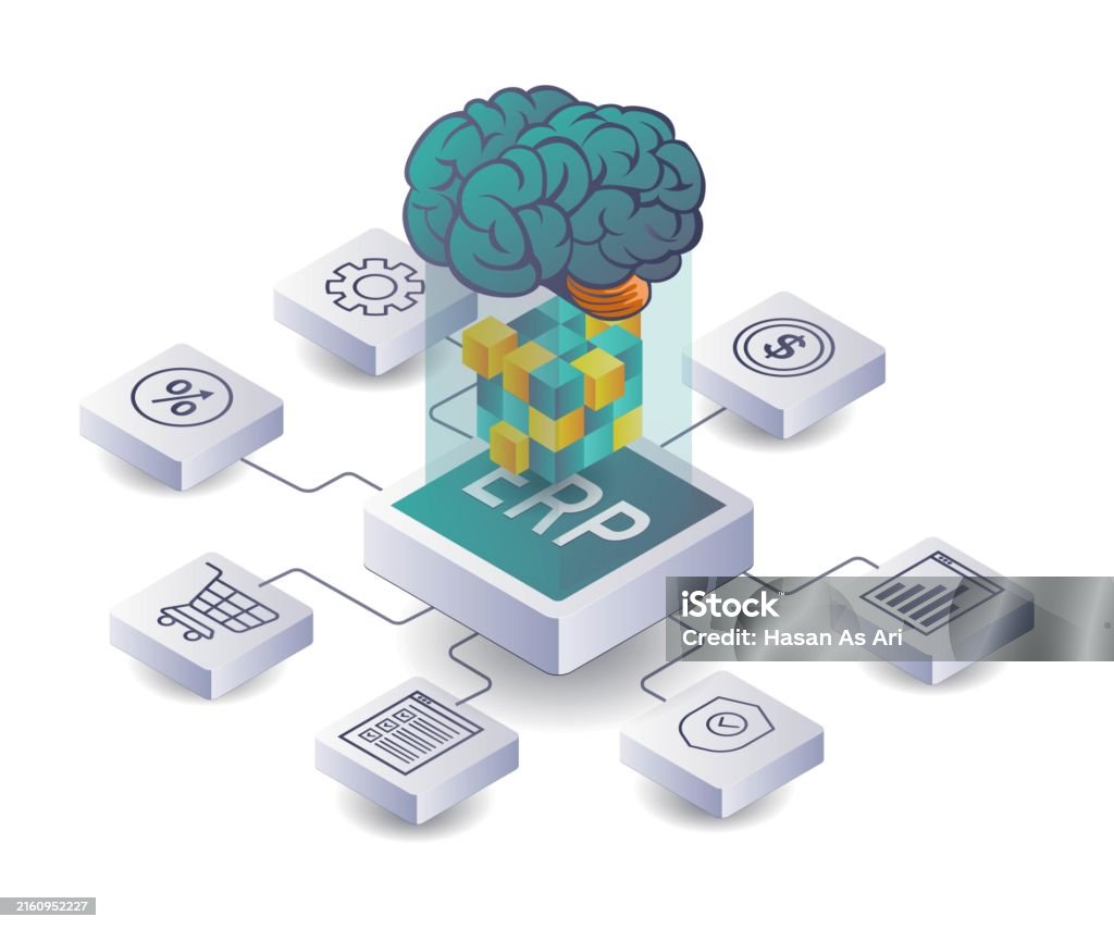 Erp Network Image Erp Database Network For Business Development Stock Illustration ...