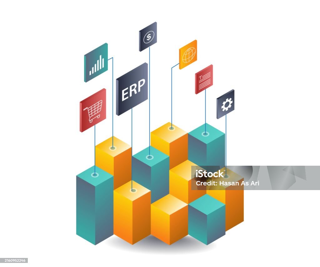 Erp Network Image Erp Systems In Business Network Development Stock Illustration ...