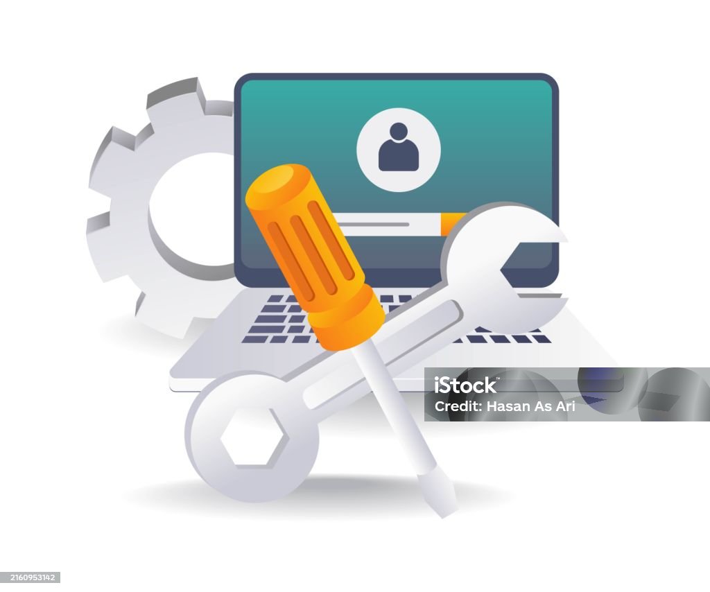Data Optimizing Computer Optimizing Computer Performance Flat Illustration Stock Illustration ...