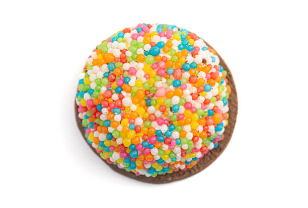 istock Chocolate Cookie Topped with Marshmallow and Sprinkles 2160954478