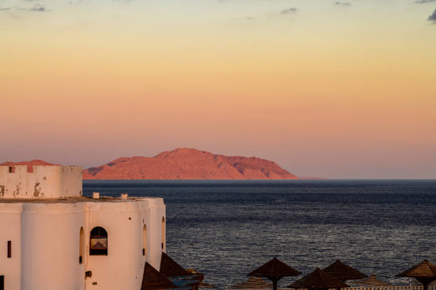 View of the coastline in the city of Dahab in the egyptian sinai.
