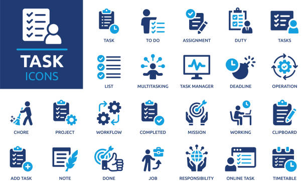 Containing project, to-do list, job, workflow, clipboard, multitasking, assignment and more.