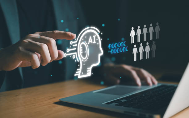 Business person think before make decision to lay off employee and using AI technology to replace workforce for more productivity and cost saving. AI Digital transformation that impact to human