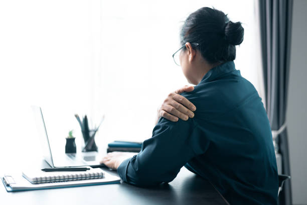 istock She sought medical advice for the ache in her shoulder, concerned it might indicate a muscle injury or underlying health problem affecting her body. ache, medical, pain, health, problem, shoulder. 2160965902