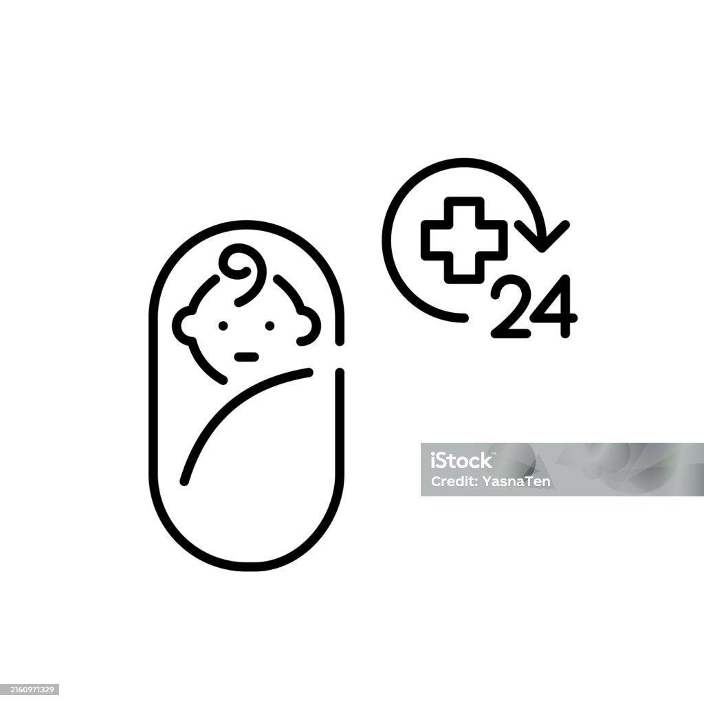 Teljes munkaidős csecsemő-egészségügyi ellátás. Sürgősségi hozzáférés és babagondozás. Pixel tökéletes vektor ikon - Jogdíjmentes Gyermek témájú vektoros stock alkotások Teljes munkaidős csecsemő-egészségügyi ellátás. Sürgősségi hozzáférés és babagondozás. Pixel tökéletes vektor ikon - Jogdíjmentes Gyermek témájú vektoros stock alkotások