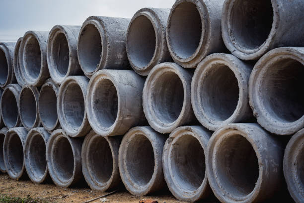 istock A stack of concrete ring pipes piled and creating a symmetrical arrangement 2160978981