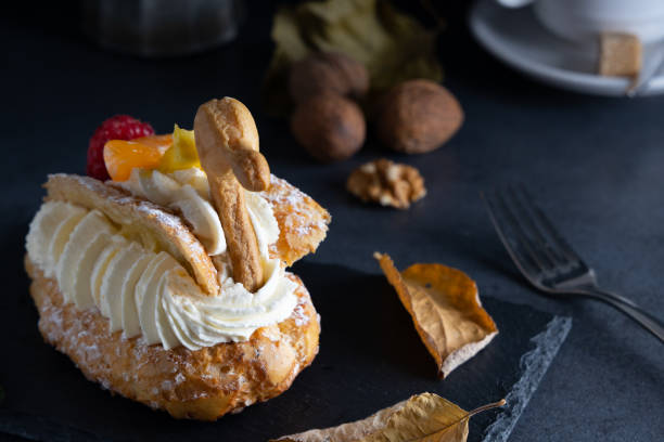 istock delicious pastry in form of a swan 2160980737