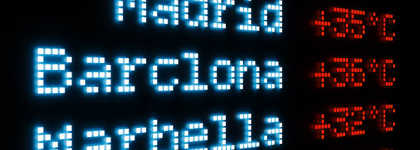 istock Heat in Barcelona, 36 degrees high temperature. 2160982031