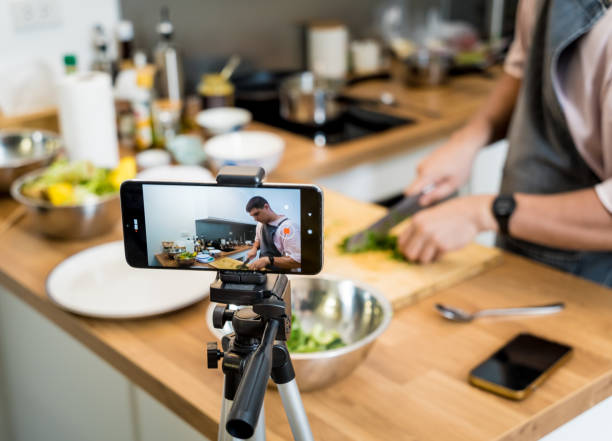 istock The chef is broadcasting live from workshop how to prepare a vegetarian lentils soup 2160986006