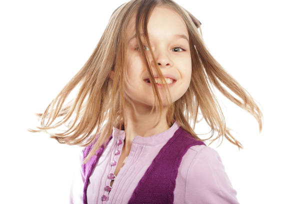 Young teen girl in striped t-shirt