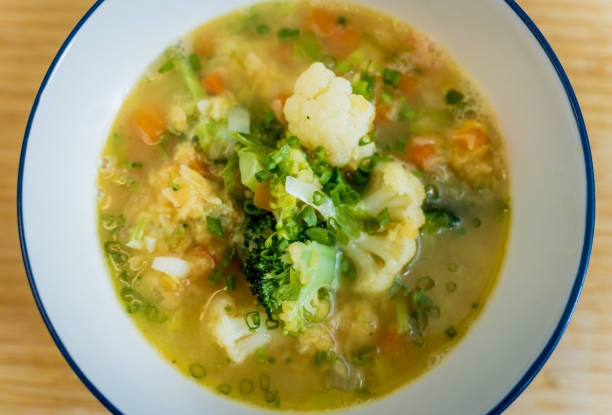 istock Vegetarian lentils soup with cauliflower and broccoli 2160986130