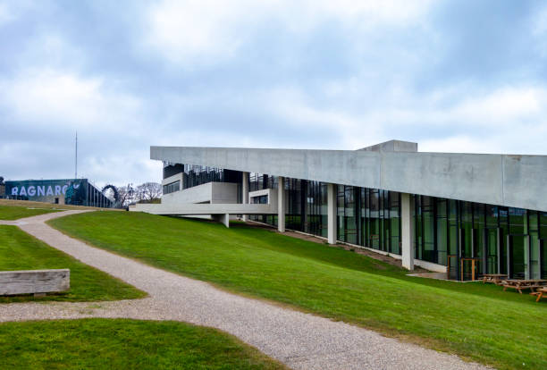 The striking Moesgaard Museum in Beder, a suburb of Aarhus in eastern Jutland, Denmark. Moesgaard Museum (MOMU) is a regional museum with displays of ethnography and archaeology with open-air exhibits.