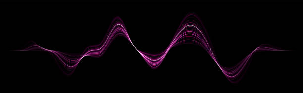 istock Abstract winding lines of colors on a black background. Vector illustration in concept technology, science, music, modernity. 2160990381