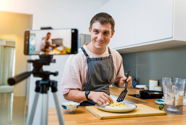 istock The chef is broadcasting live from workshop how to prepare a bean porridge with cauliflower 2160990764