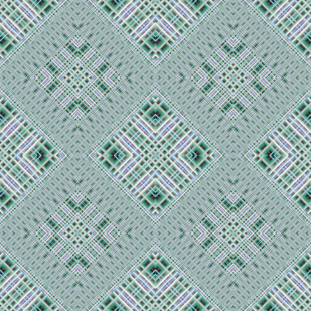 Seamless geometric pattern with minimalist design in green and white color. background, simple repeat texture. Modern ornament. Repeated design for decor. 3d effect.