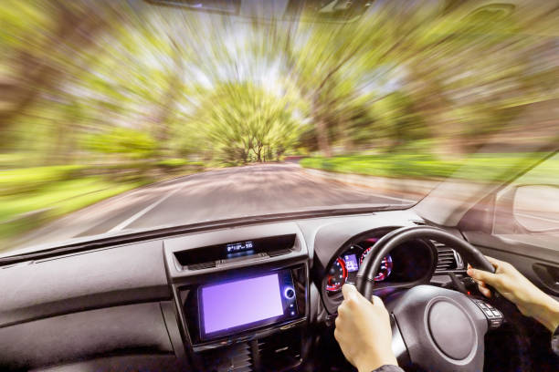 istock Image of a car running through nature 2160996036