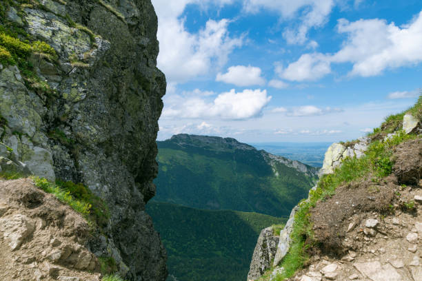 Cleft between rocks. Beautiful mountain landscape in summer. Tatra Mountains, Poland.