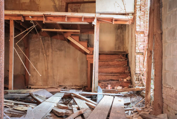 istock Abandoned Wooden Staircase 2161006934