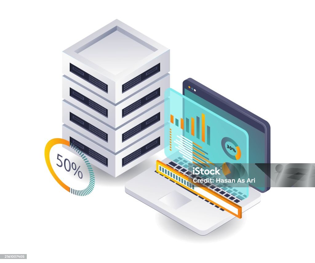 Data Optimizing Computer Optimizing Data Processing Performance In Server Systems Stock ...