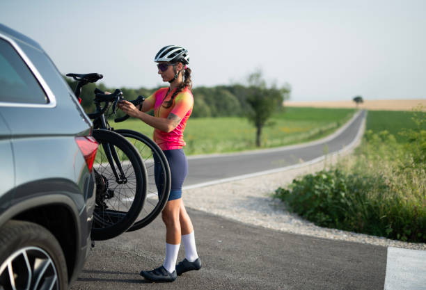 istock Young female cyclist preparing for road cycling. 2161010304