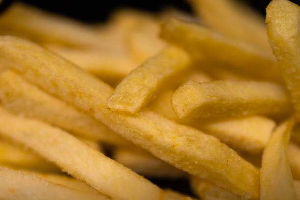 French fries in a red cup, 3D rendering illustration