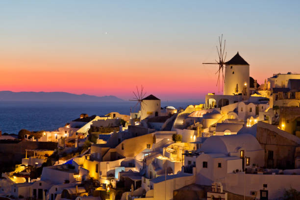 istock Panoramic view of Santorini Island during sunset, Cyclades, Greece 2161014882