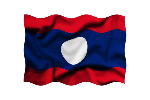 istock Waving Laos flag background, Clipping Path Included 2161021364